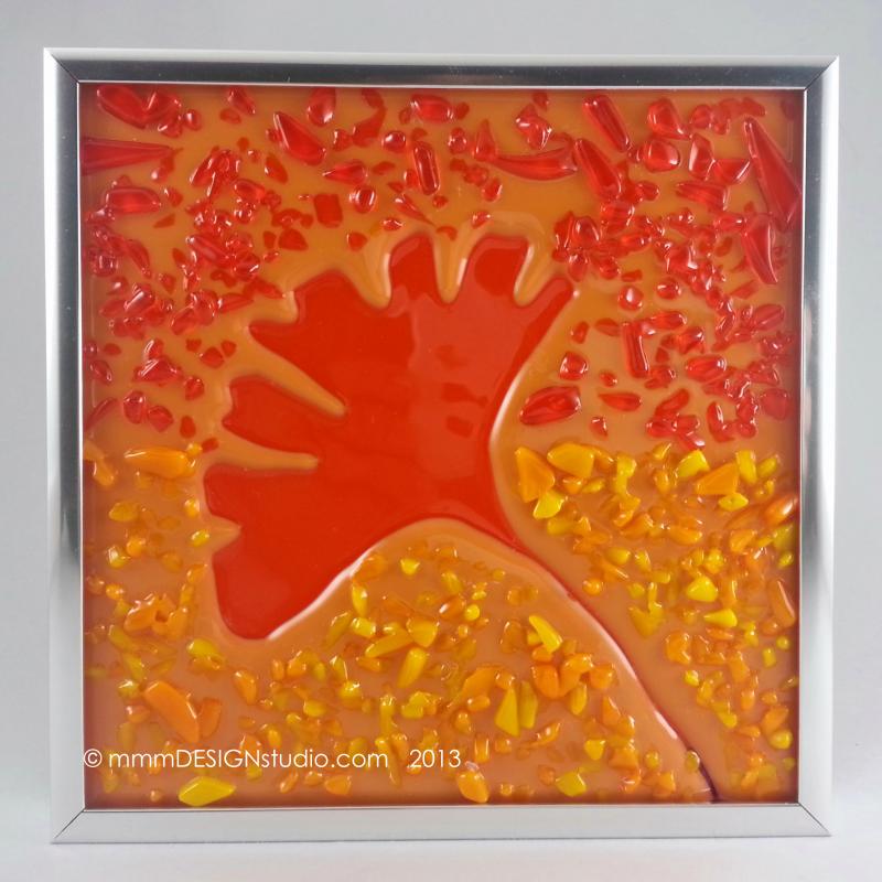 6x6 orange gingko leaf
